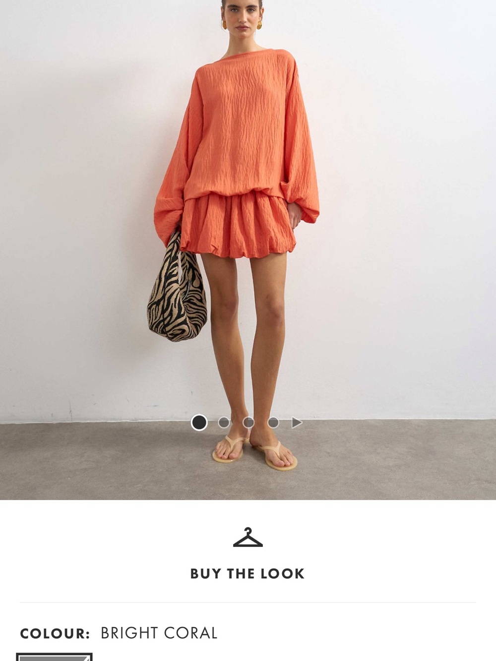 Topshop Bright Coral Bubble Hem Dress